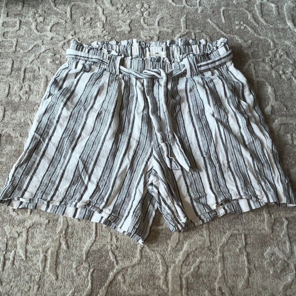 Mason & Belle Women's Striped Shorts Paperbag Waist Tie Casual Summer